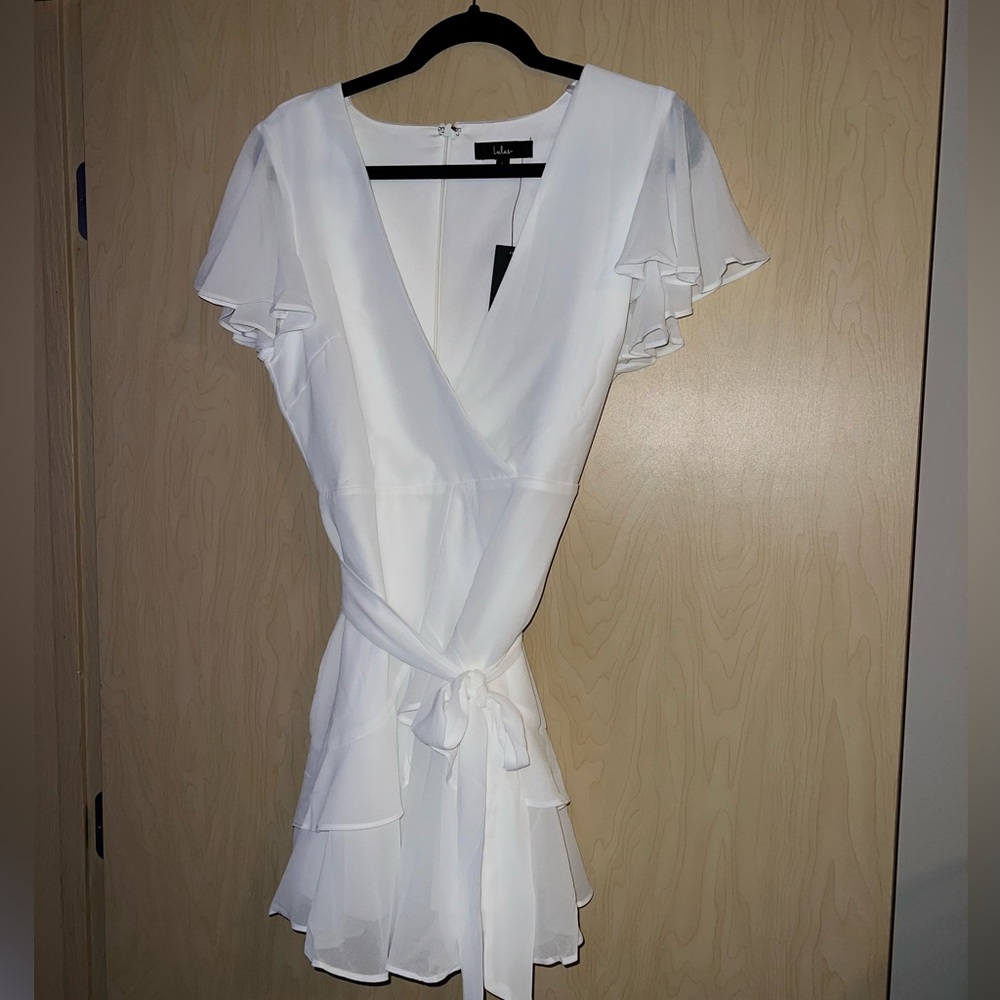 Lulu’s Sweet Like You White Ruffled Mini Dress